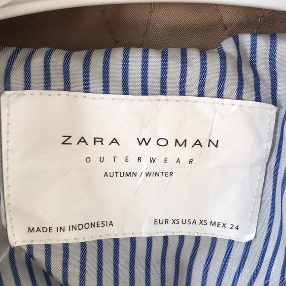 Zara Trench Coat Faux Suede Belted Pockets Buckled Sleeves Size XS - Picture 8 of 17